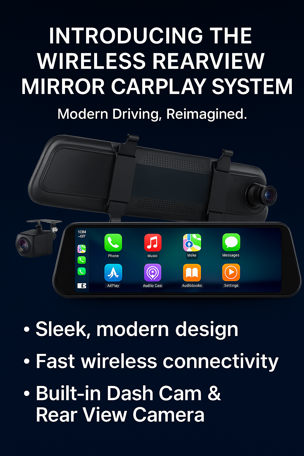 11.26” Rear View Mirror Wireless CarPlay Pro